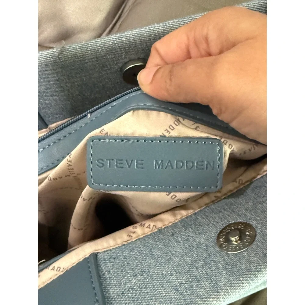 Steve Madden Denim Tote Bag Light Wash Casual‎ Everyday Carryall